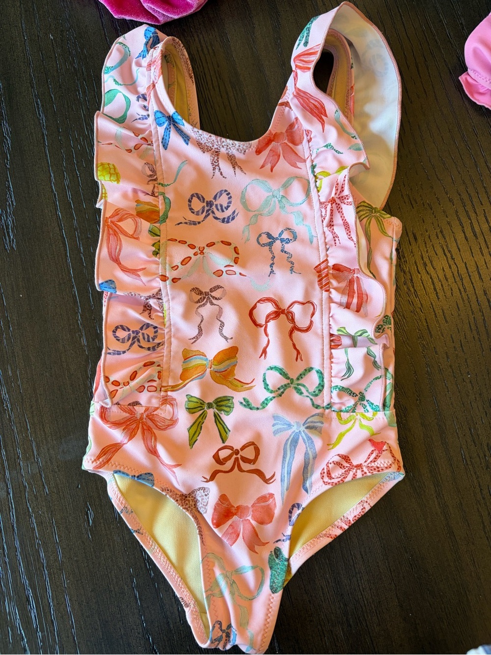 Pink Chicken Girls Pink Bow-Print One-Piece Swimsuit
